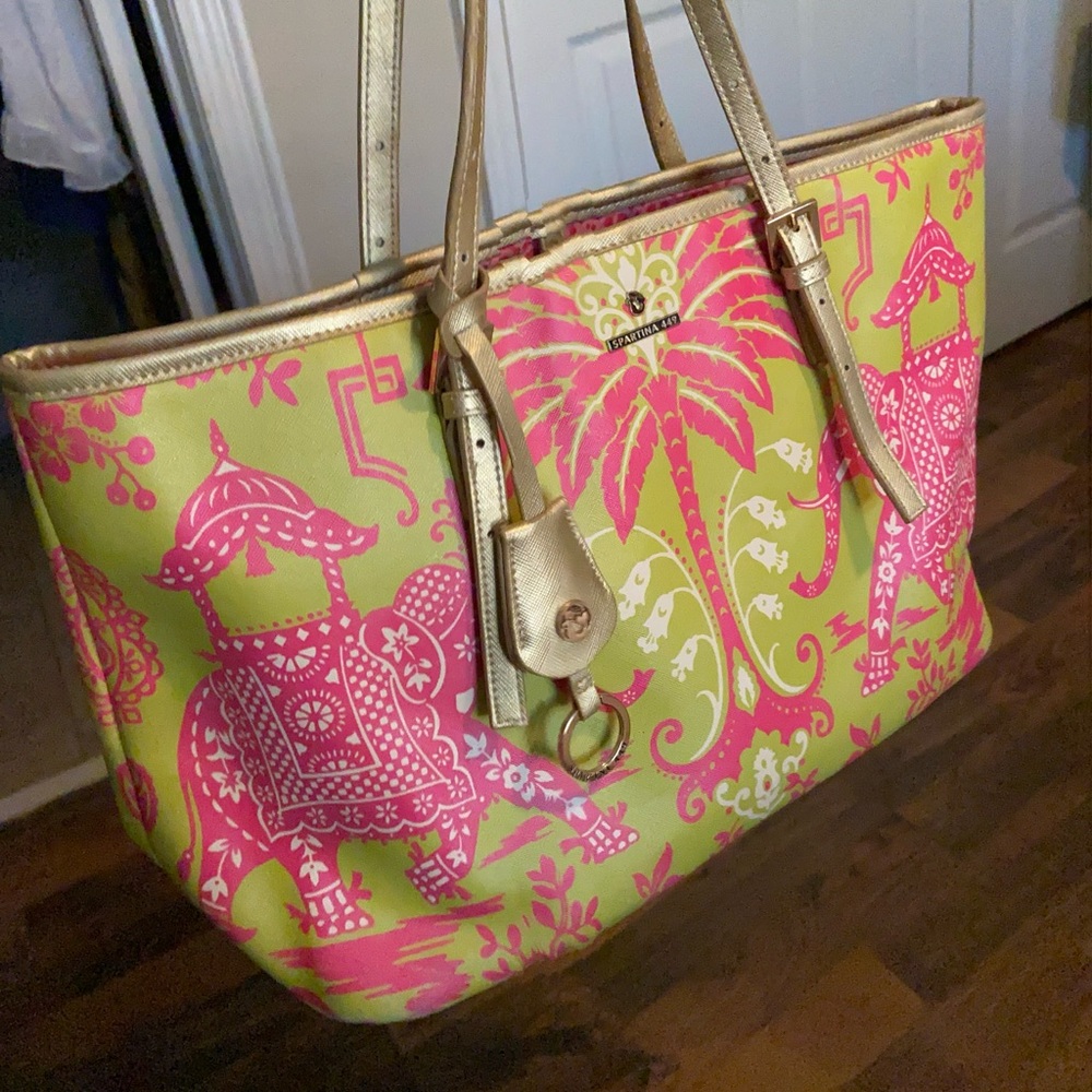 Spartina Pink & Green Elephant Purse